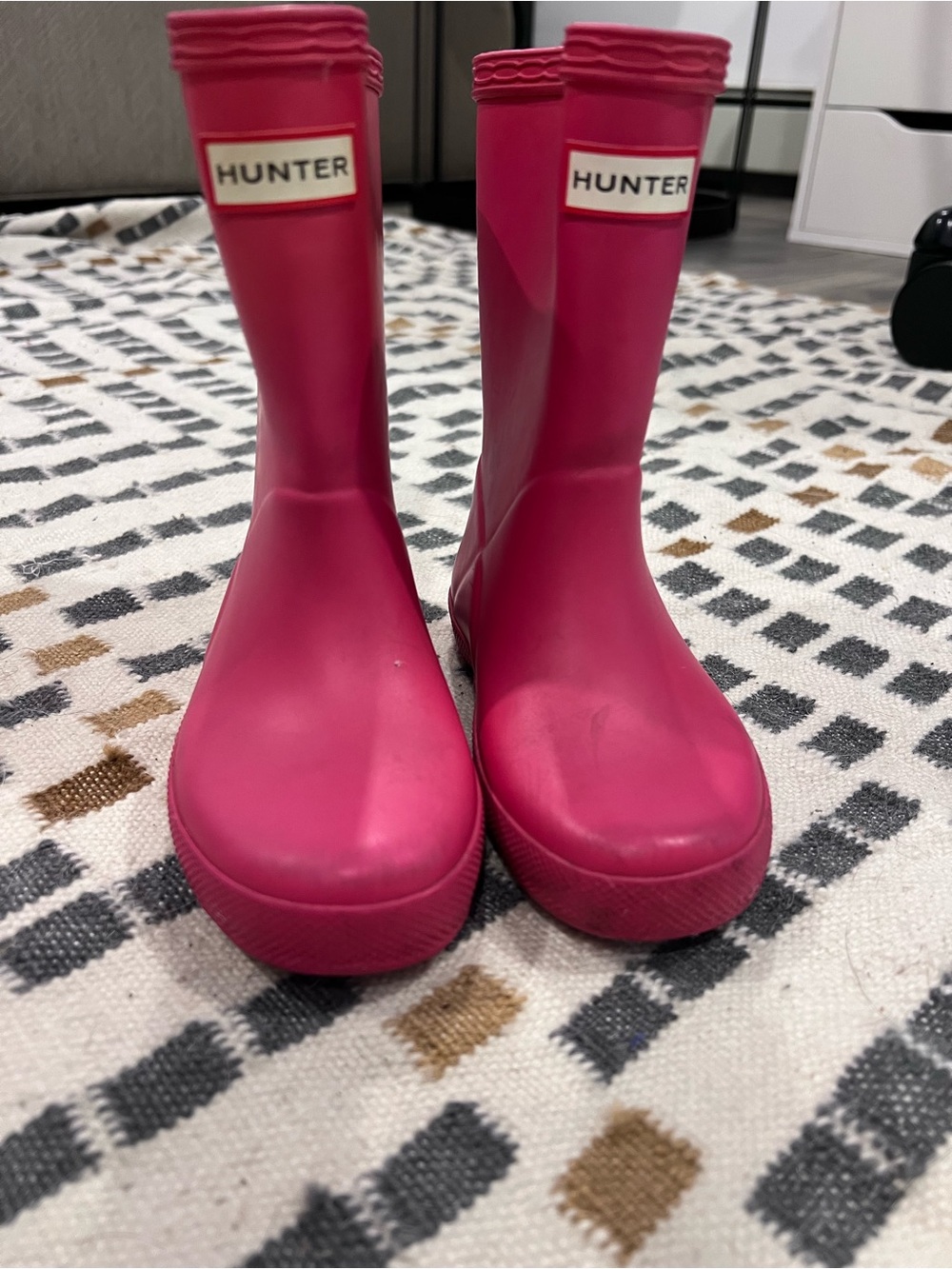 Hunter Kids Waterproof Rain Boots - dark pink